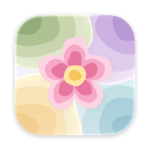 Shelf's icon, a soft pink flower